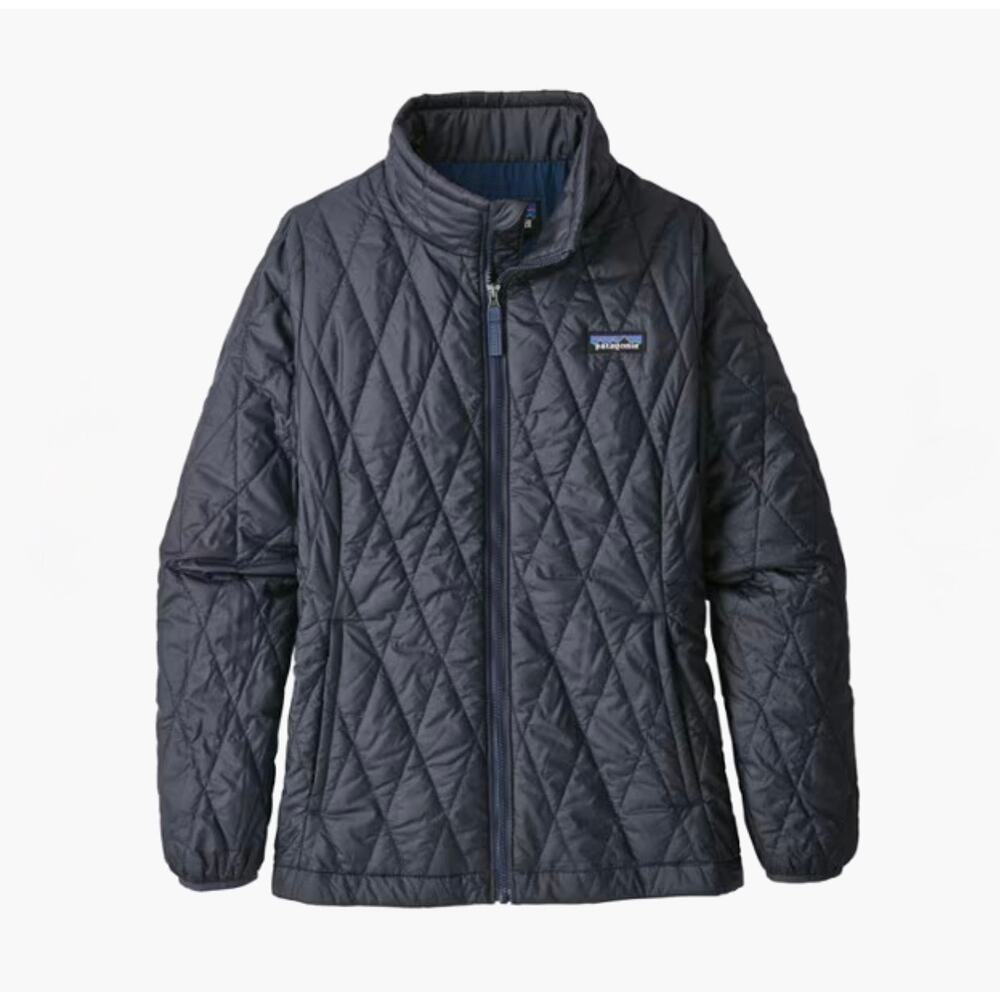 Patagonia Kids Nano Puff Primaloft Jacket‎ Size M (10) Diamond Quilted Navy Blue